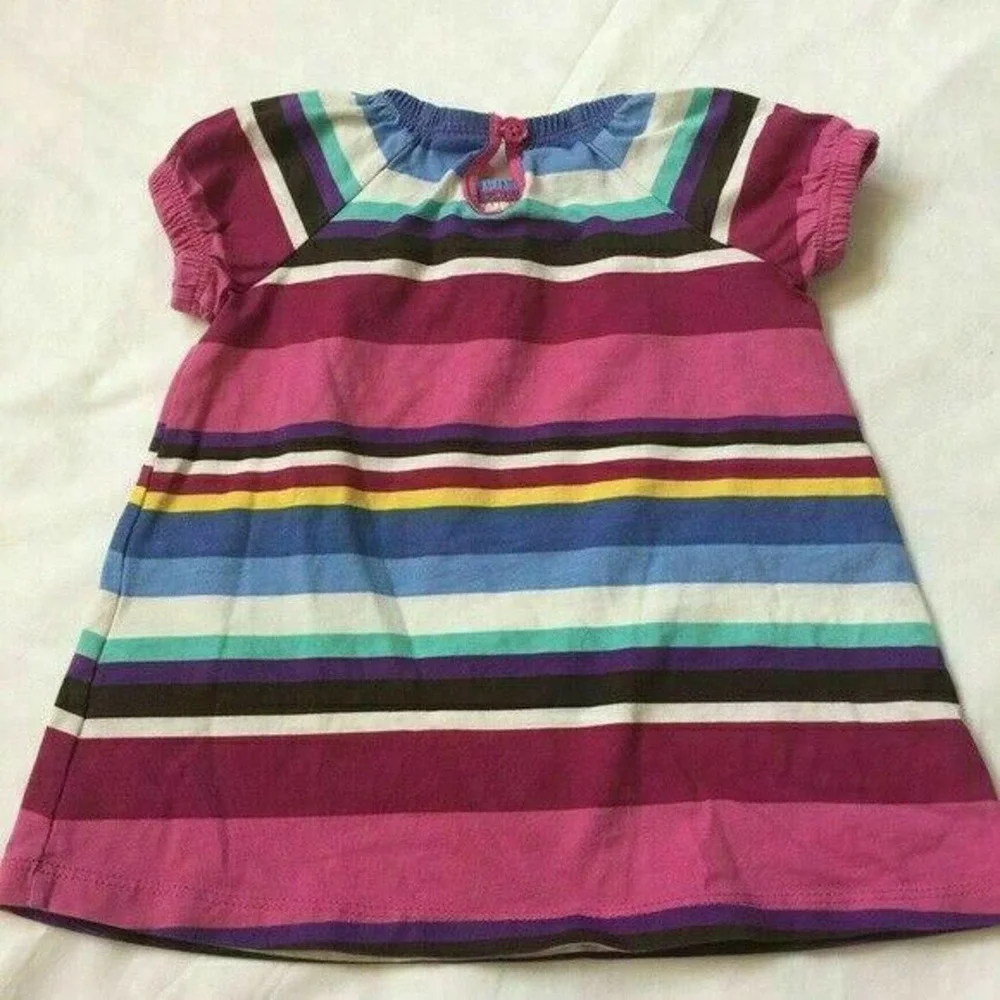 Made With Love by Place Rainbow Striped Cotton Baby Girl Dress 3-6 months